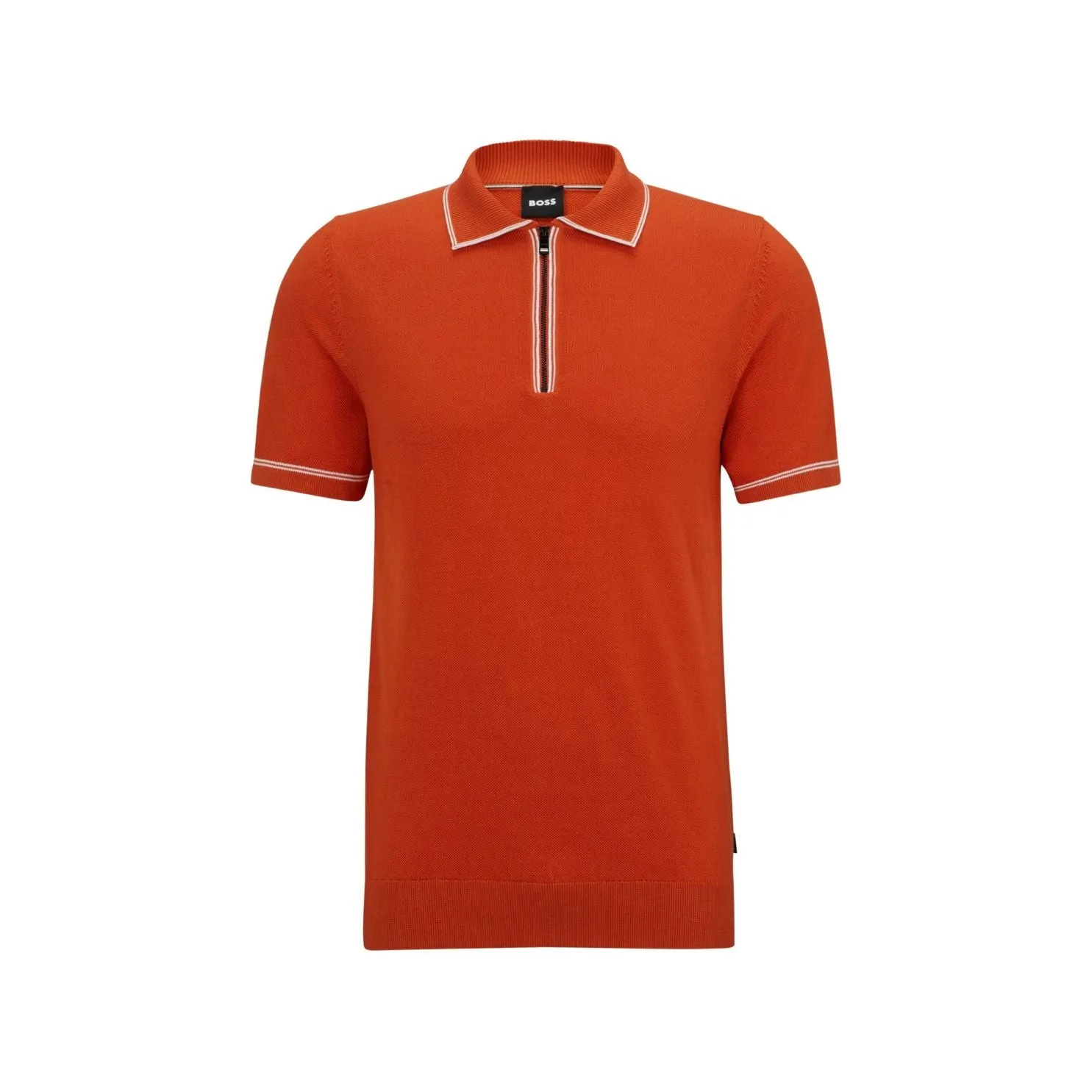 Regular Fit Polo Sweater with Zip Placket- 50495396