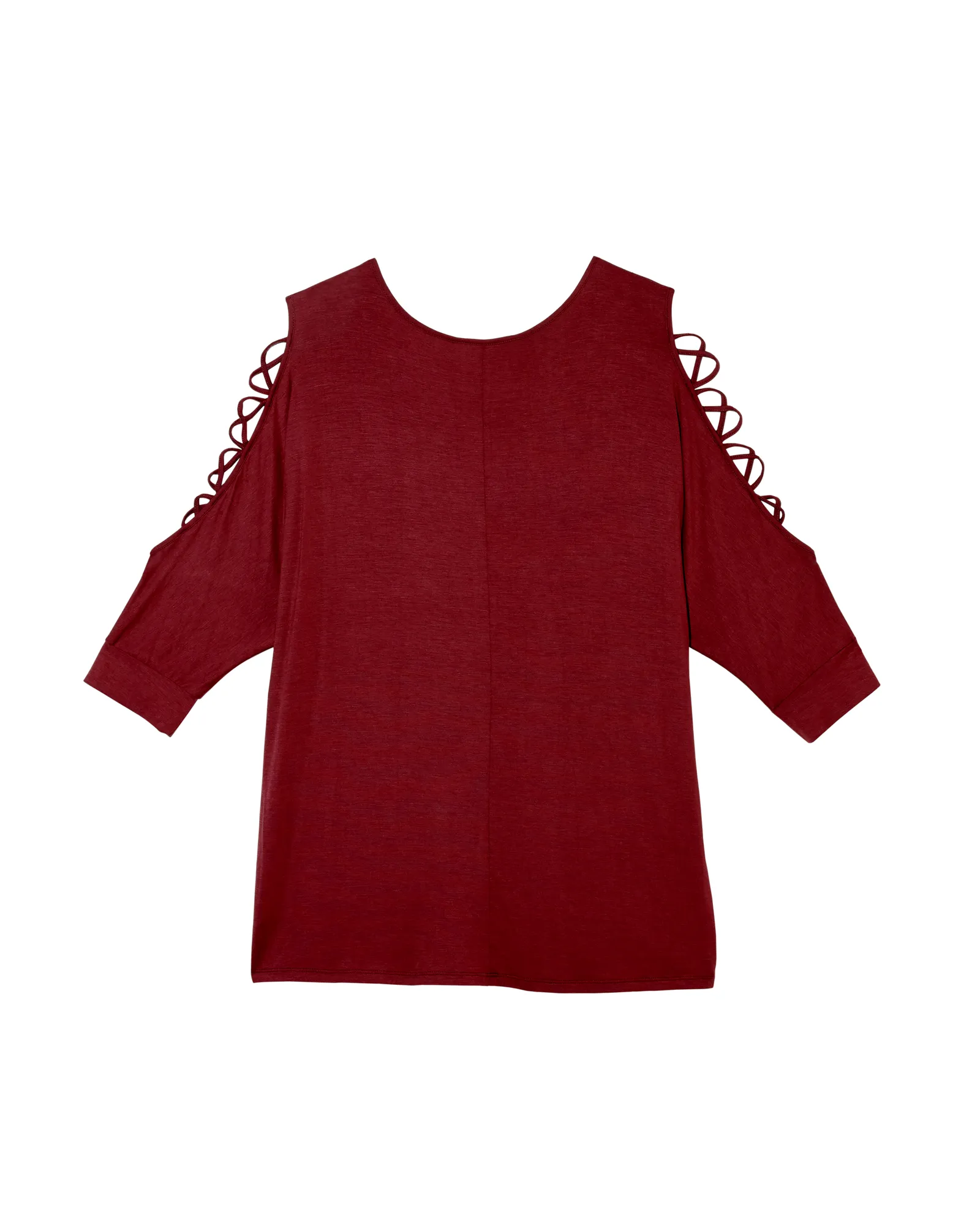 Risa Lace Up Tee | Burgundy
