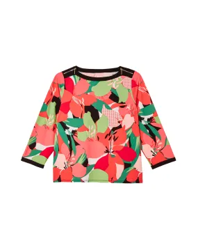 Rochelle Zipper Detail Top | Orange / Forest Green