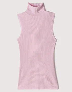 Rose Sleeveless Turtleneck Tank