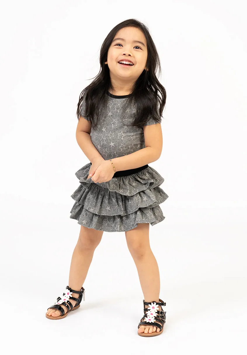 Shadow Star Ruffle Drop Waist Dress