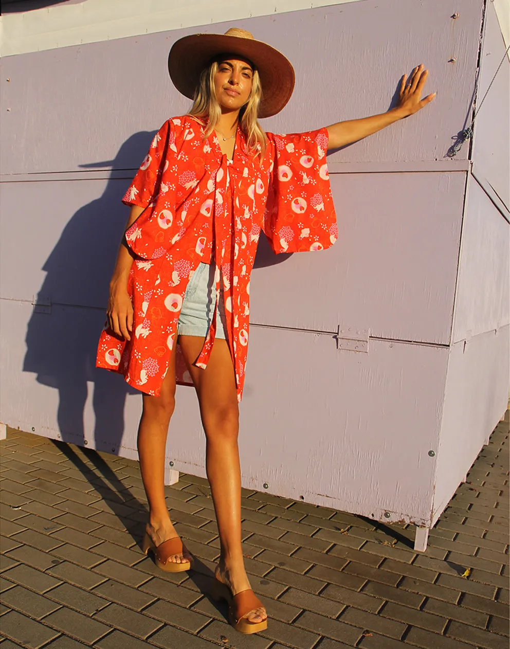 Short Kimono in Red