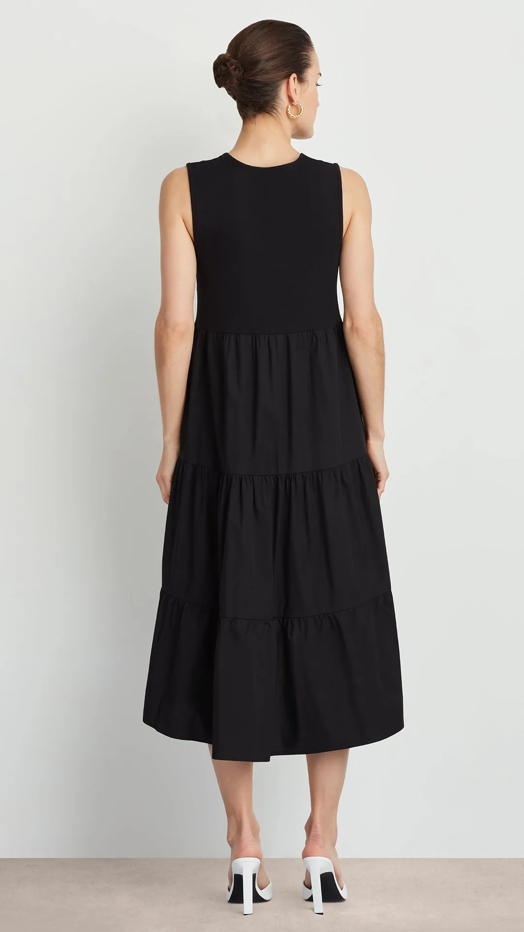 SLEEVELESS DRESS WITH TIERED SKIRT