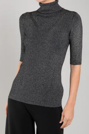 SPARKLE SHORT SLEEVE TURTLENECK
