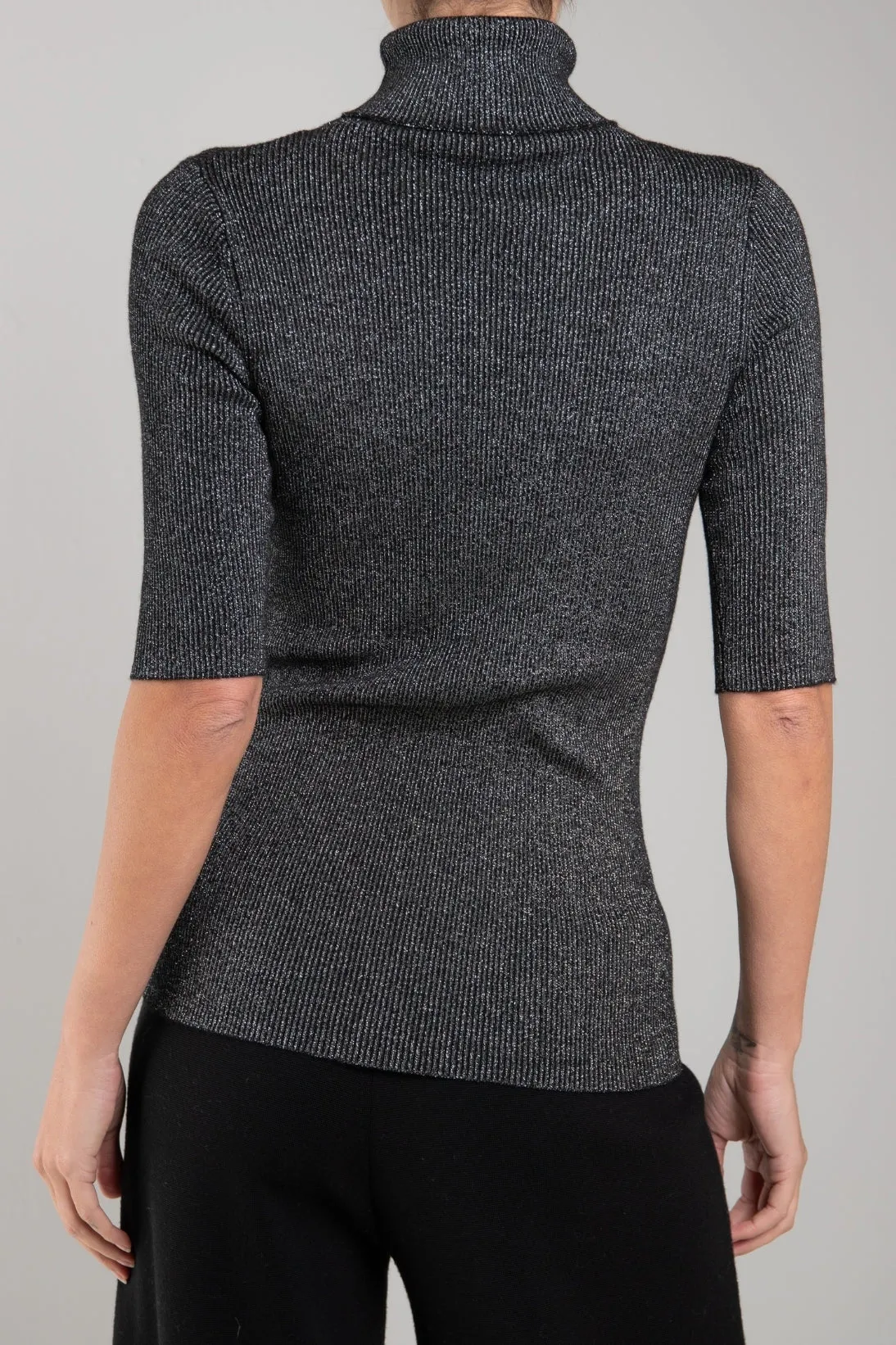 SPARKLE SHORT SLEEVE TURTLENECK