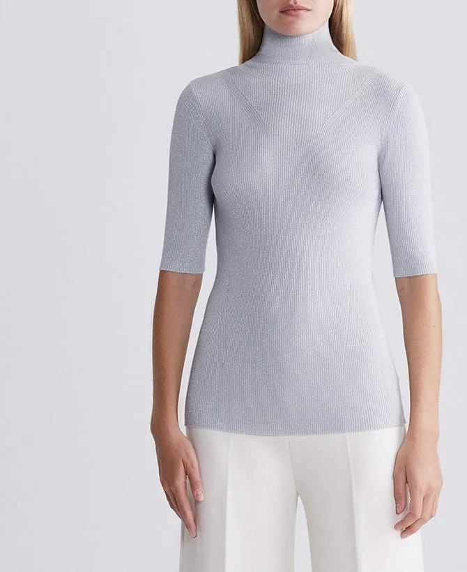 SPARKLE SHORT SLEEVE TURTLENECK