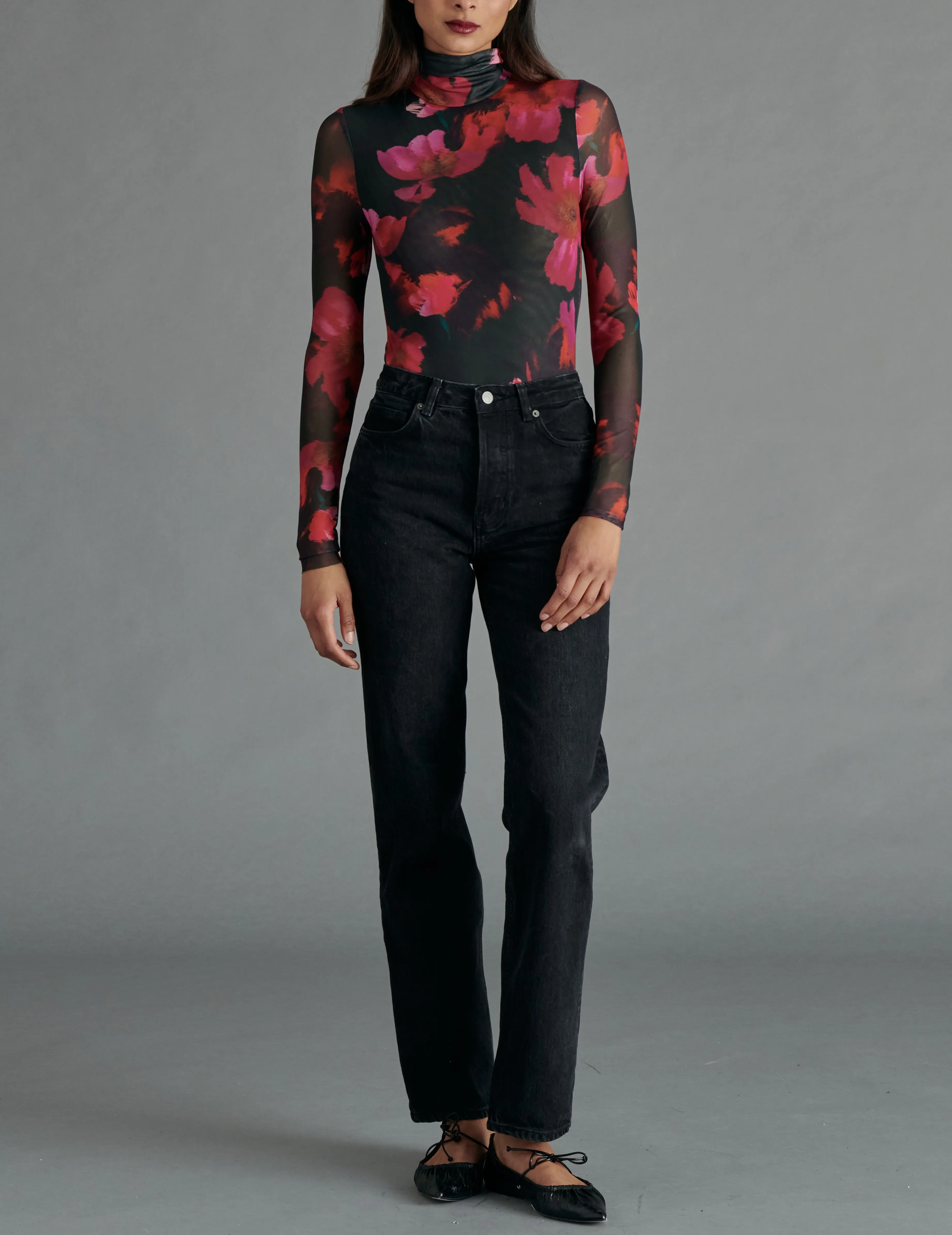 STE Luella Mesh Turtleneck Bodysuit