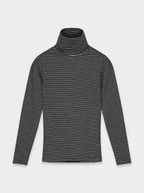 STRIPE TURTLENECK-B/W