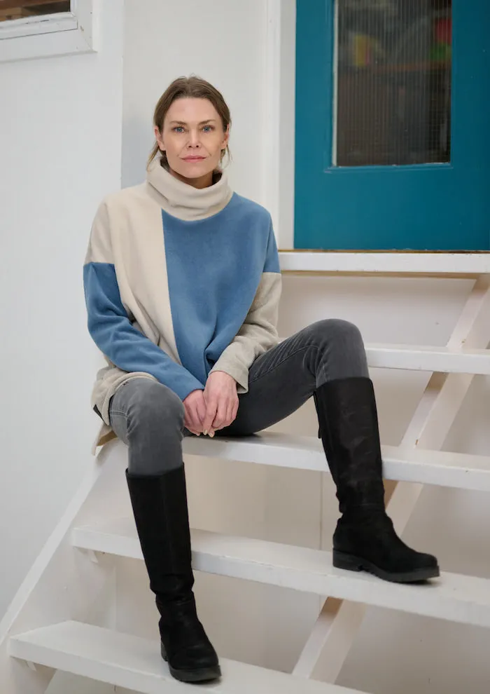 SWEATER PATCH - 1380 - DUSTY BLUE/KIT/SAND