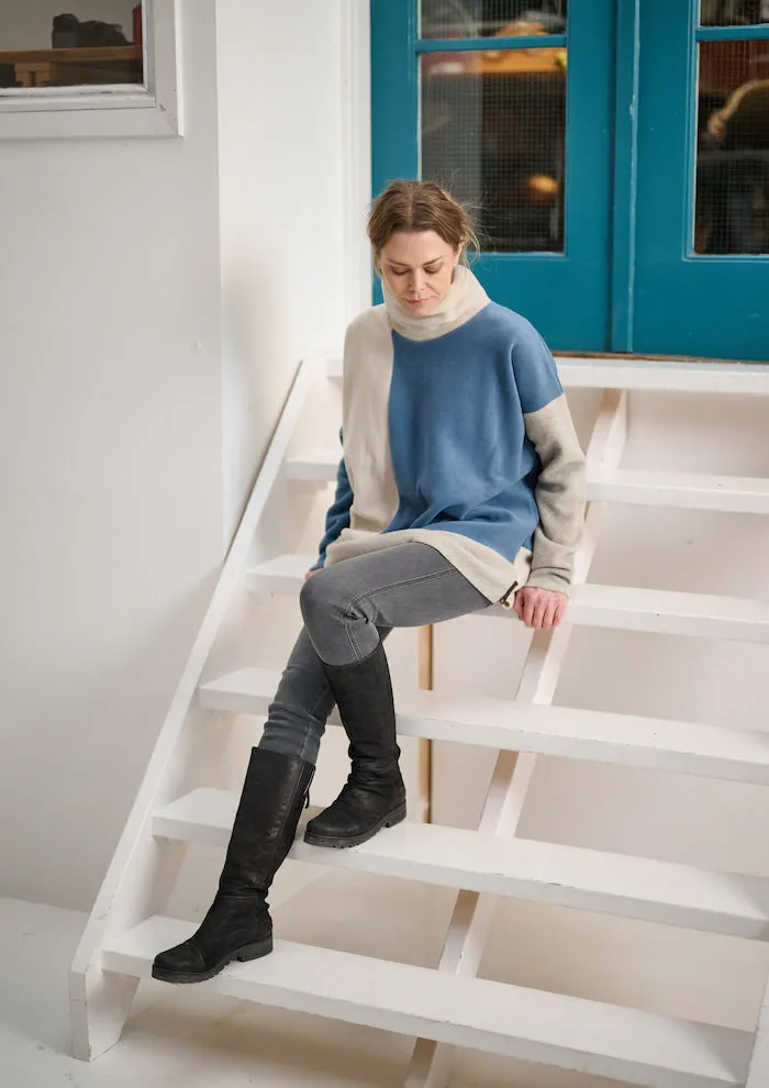 SWEATER PATCH - 1380 - DUSTY BLUE/KIT/SAND