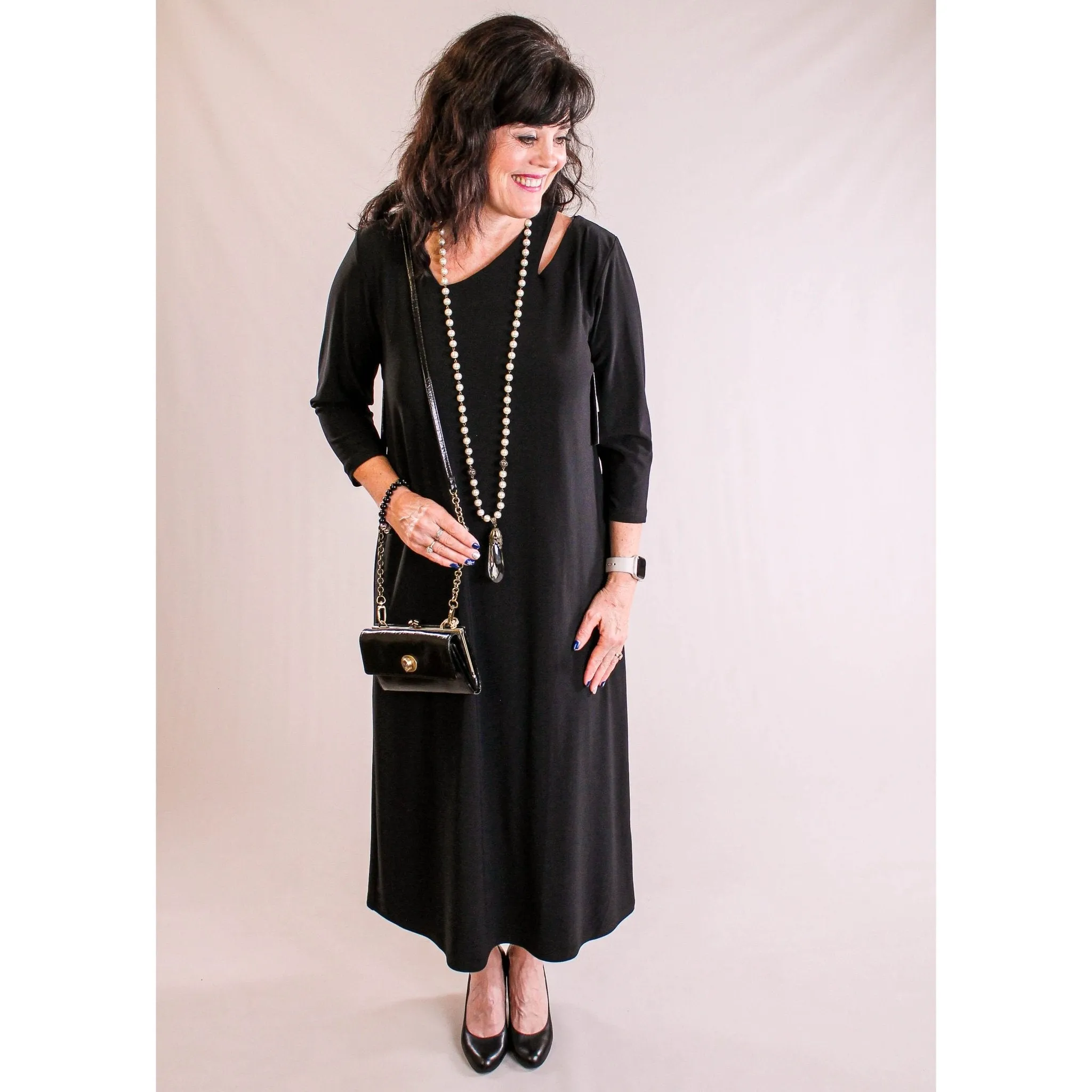Sympli Cutting Edge Dress in Black