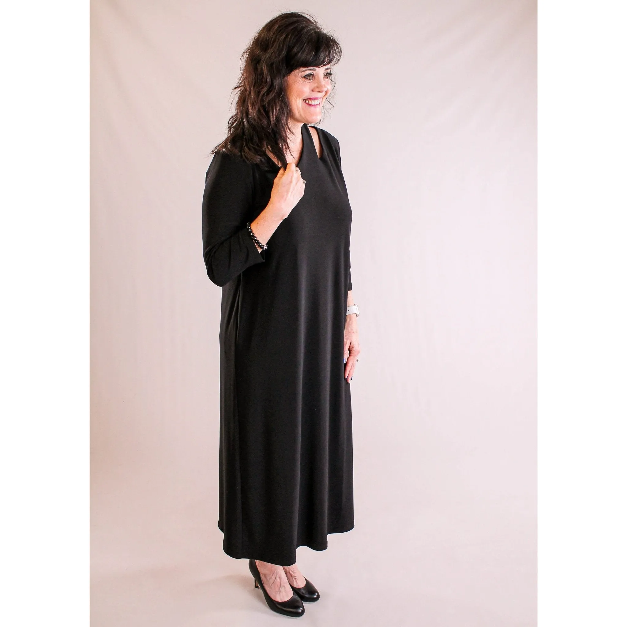 Sympli Cutting Edge Dress in Black