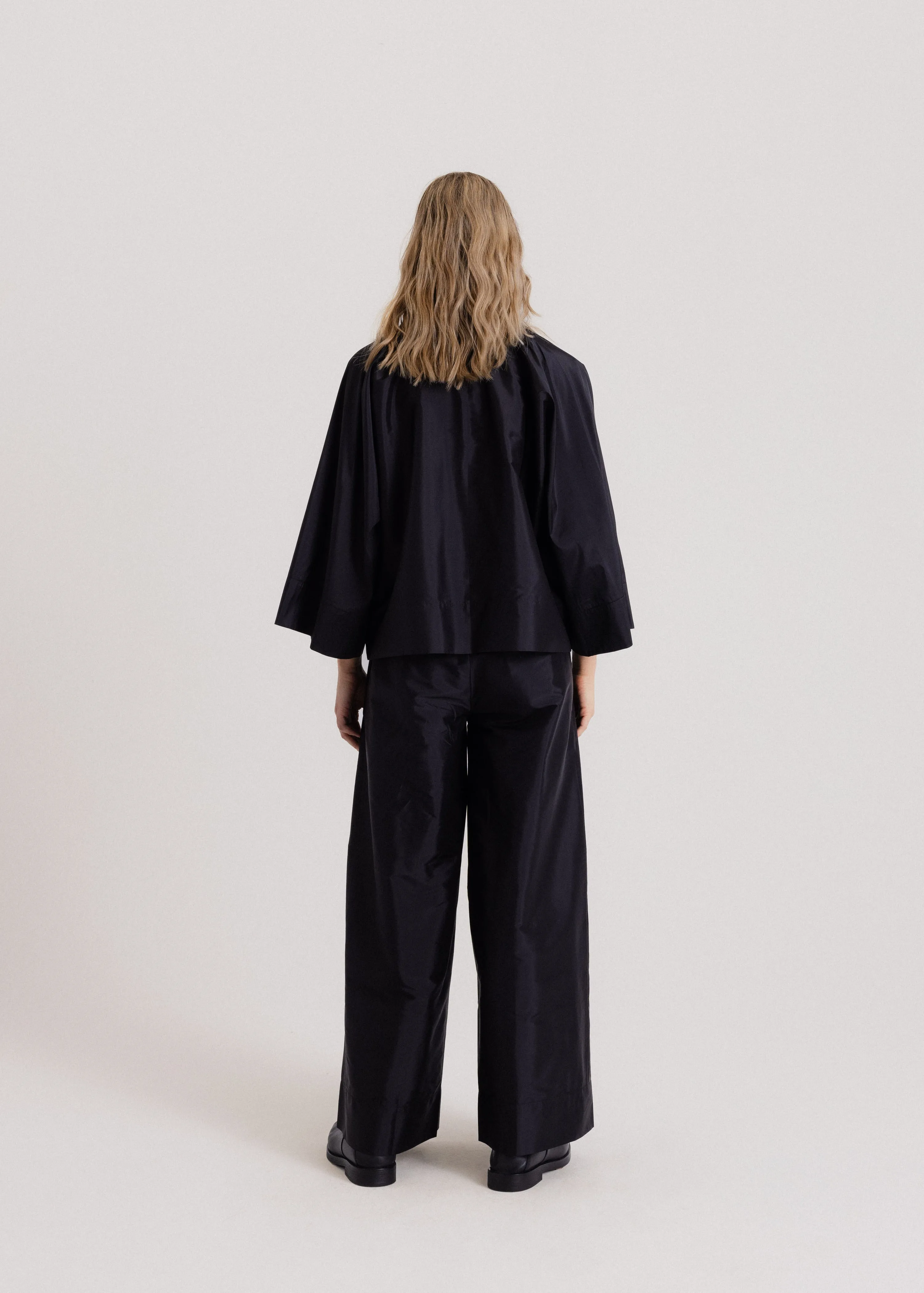 Taffeta Kimono Jacket in Black