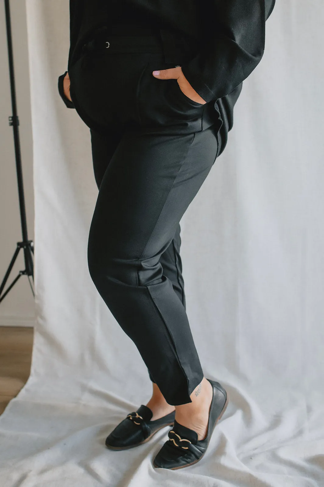 The Deidra Dressy Casual Pant - Black - PLUS