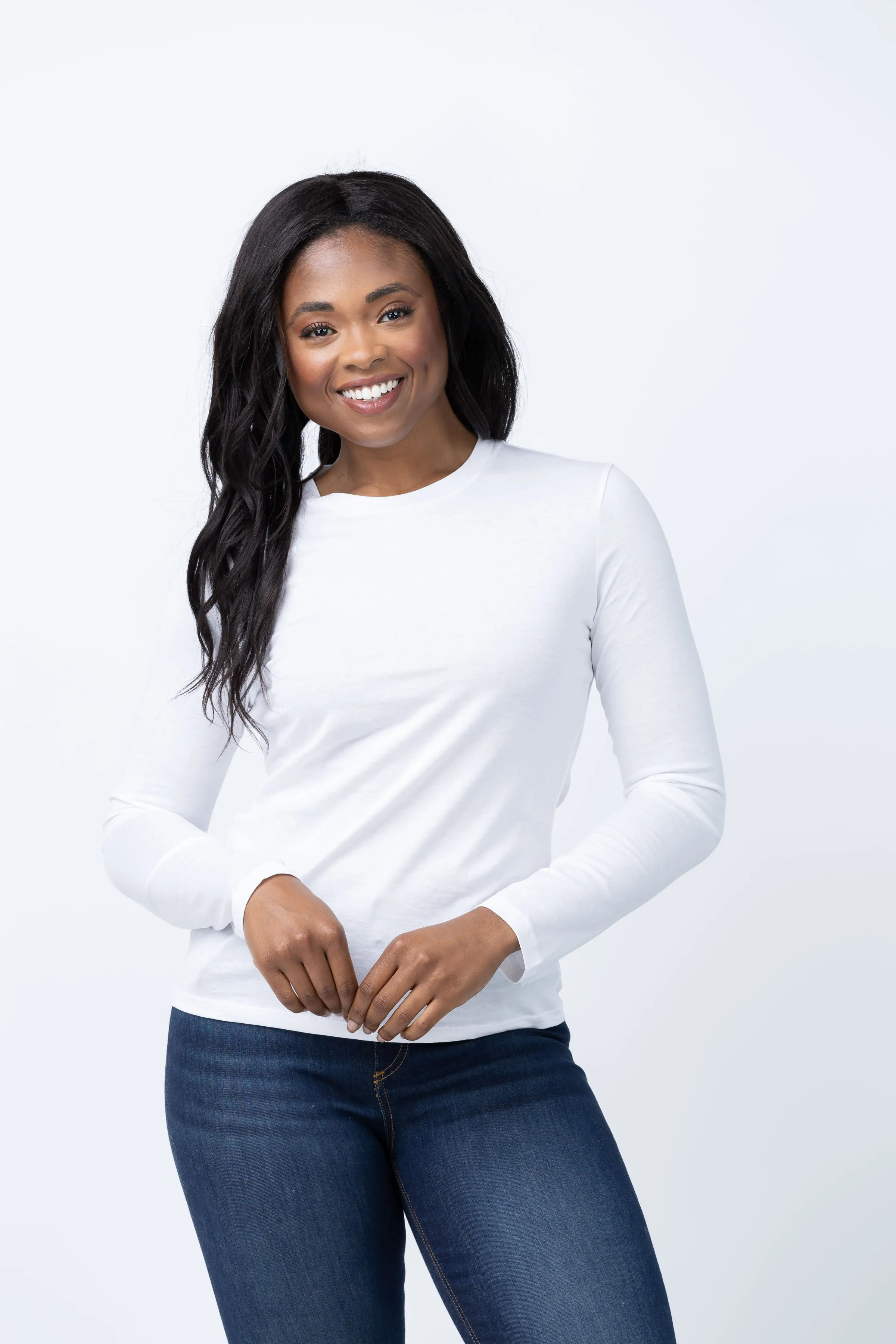 Theory Long Sleeve Tiny Tee in White