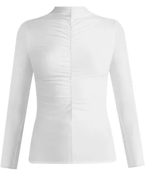 Theresa Ruched Turtleneck - White