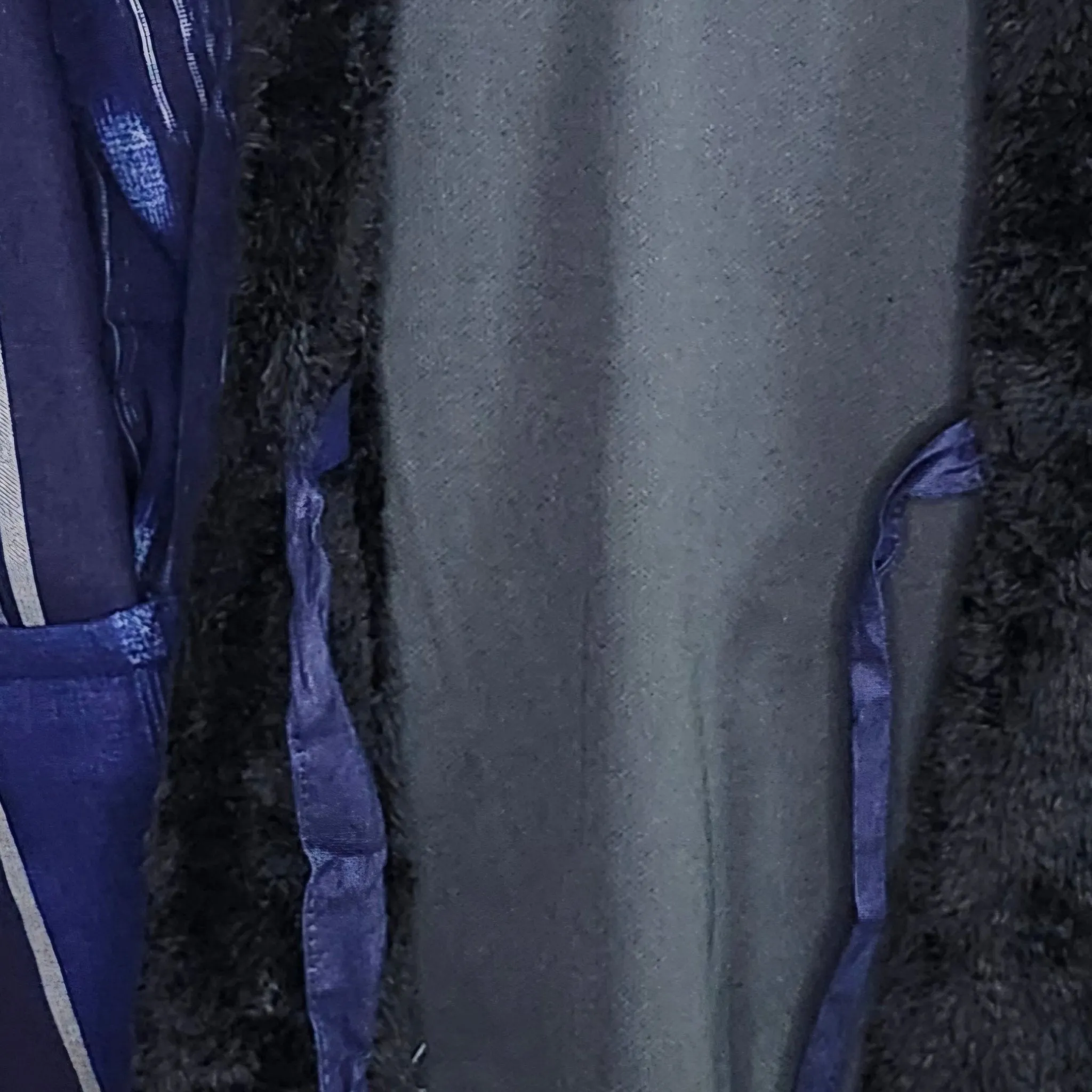 Traditional Japanese Hanten coat (unisex) - boa fleece lined Navy