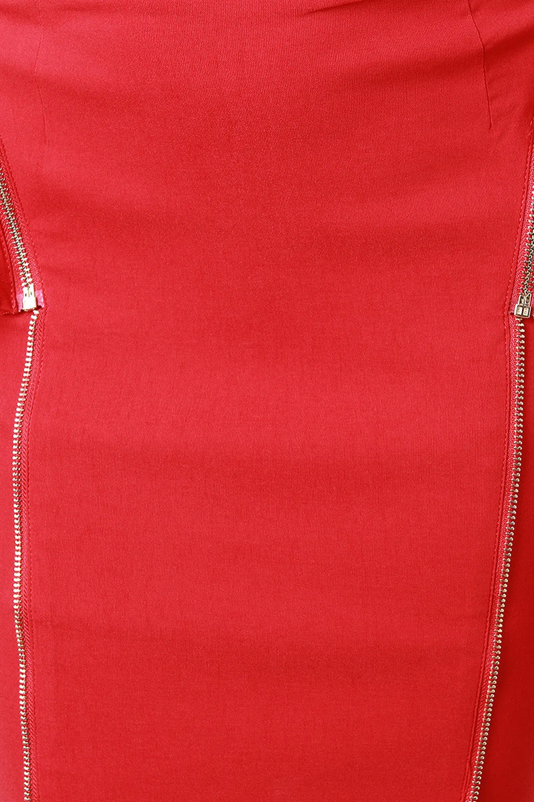 Triple Zipper Peplum Pencil Skirt