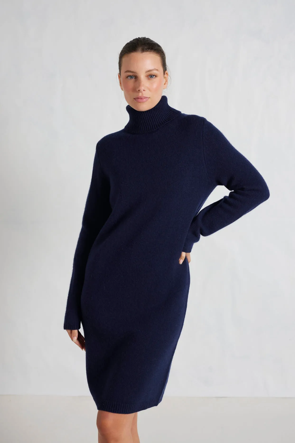 Velma Polo Dress in Officer Navy