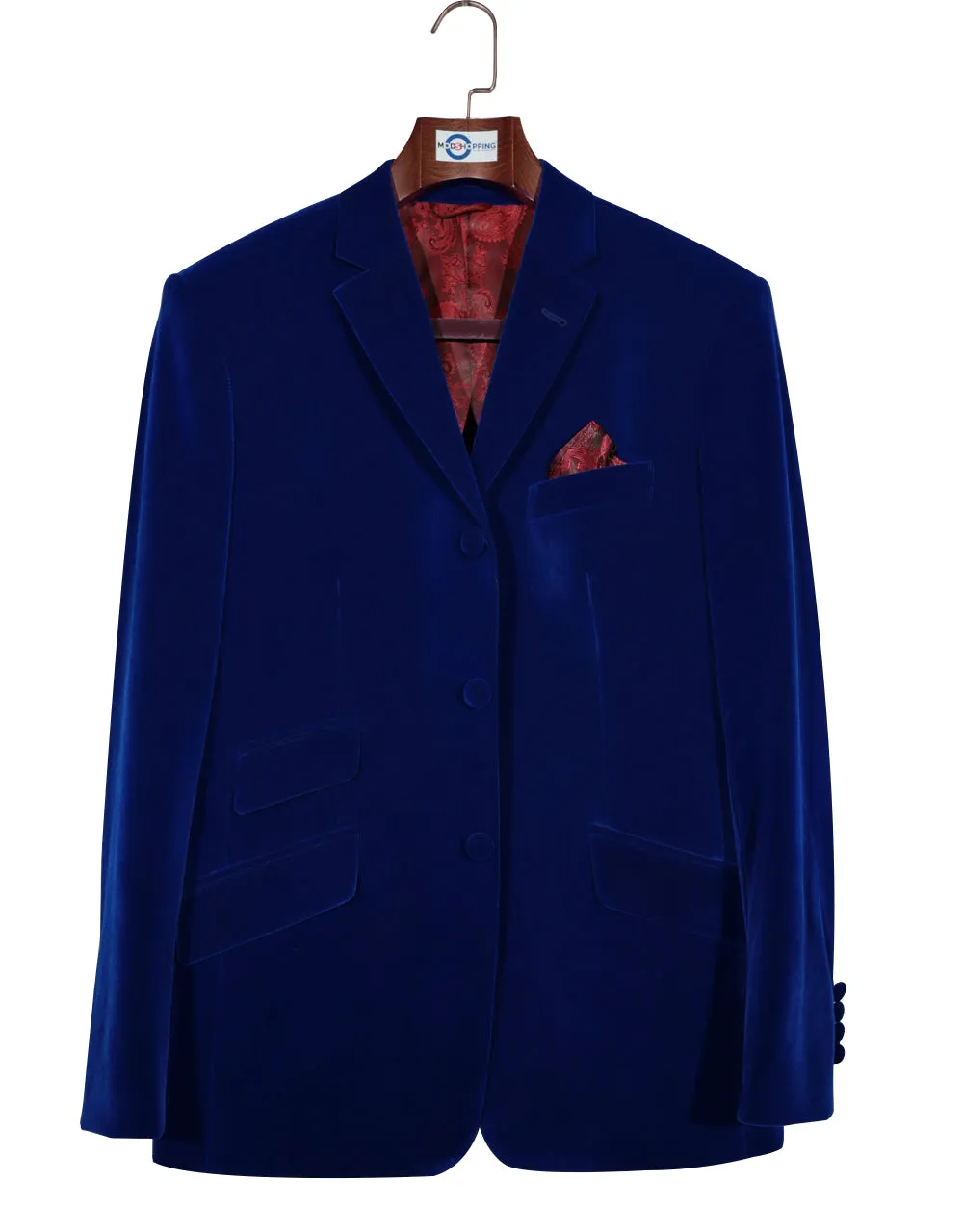 Velvet Jacket - 60s Mod Vintage Style Blue Jacket