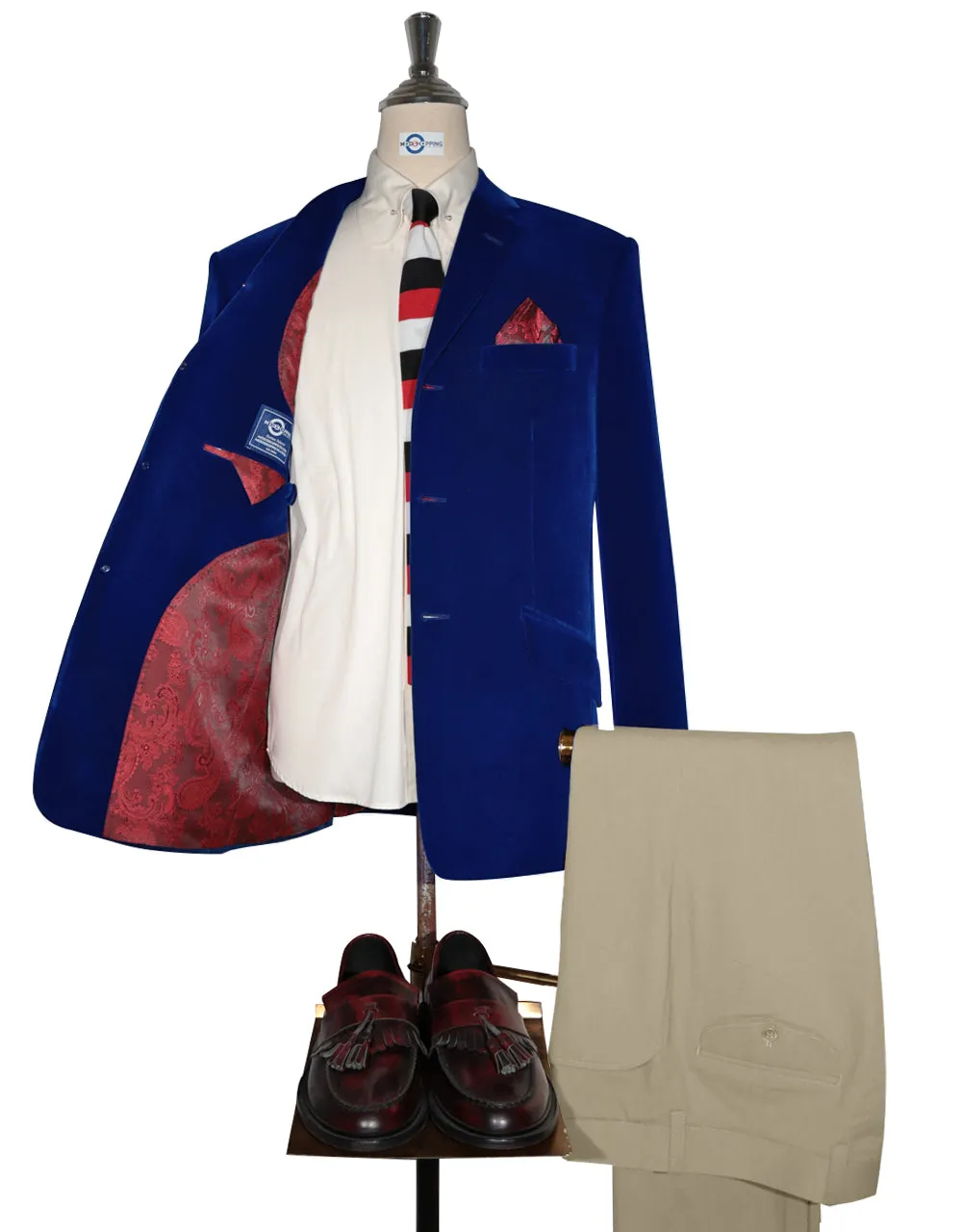 Velvet Jacket - 60s Mod Vintage Style Blue Jacket