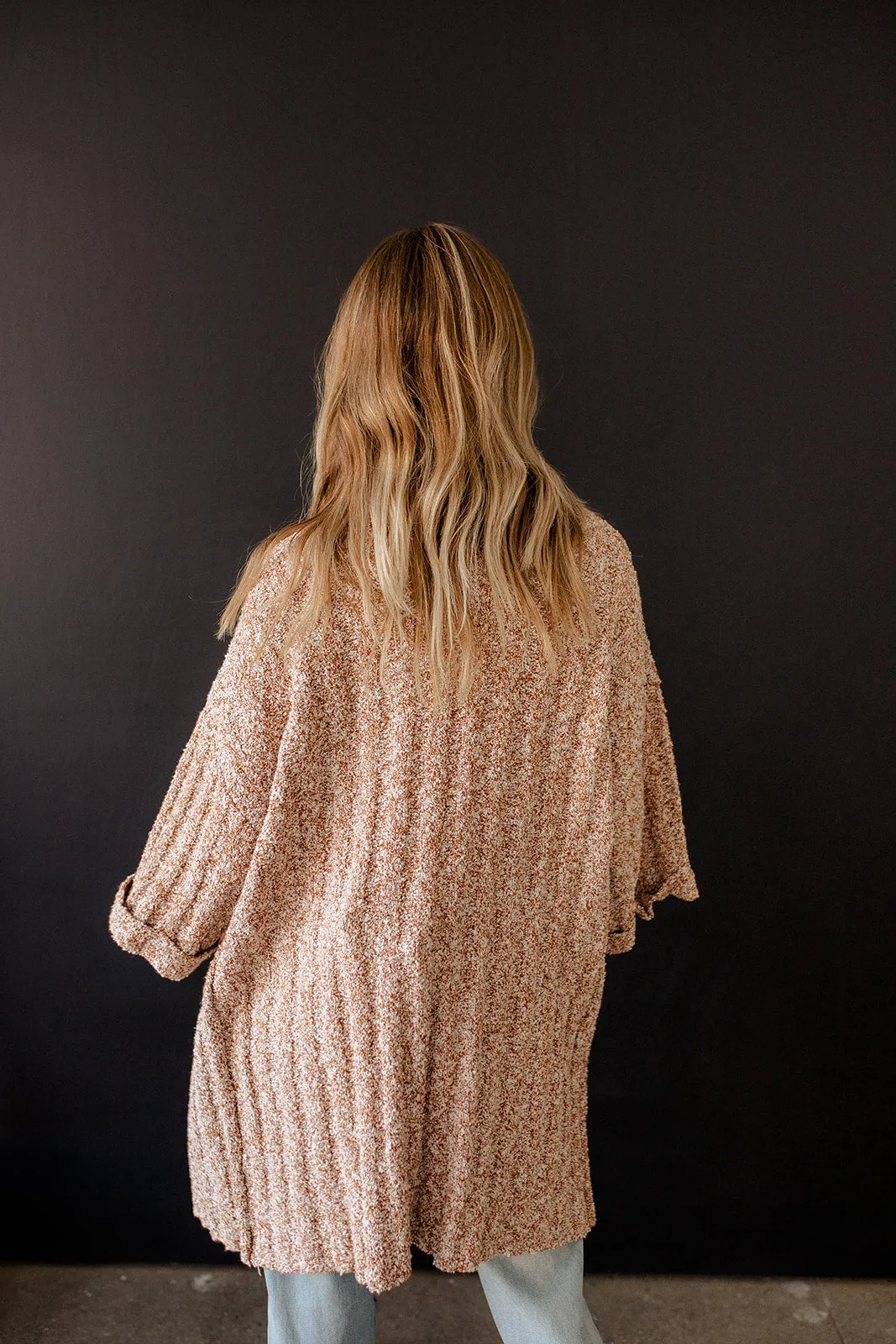 Ventura Mixed Yarn Knit Sweater Cardigan - Camel