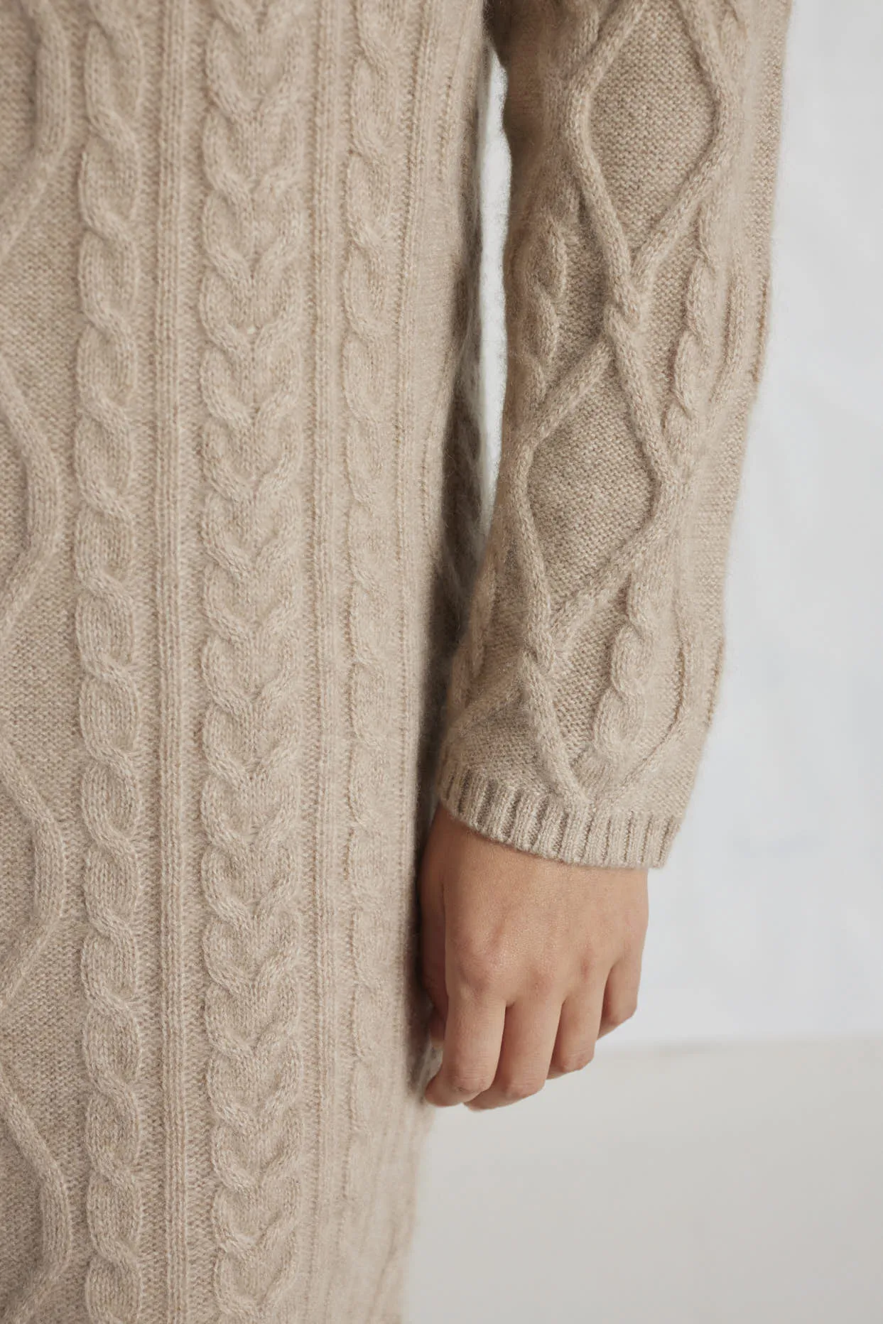 Violet Polo Cashmere Dress in Muesli