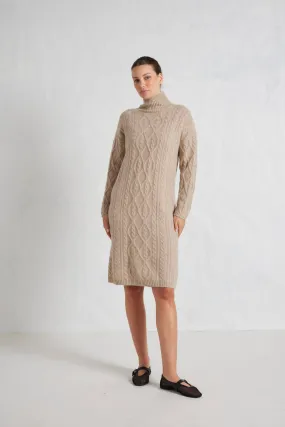 Violet Polo Cashmere Dress in Muesli