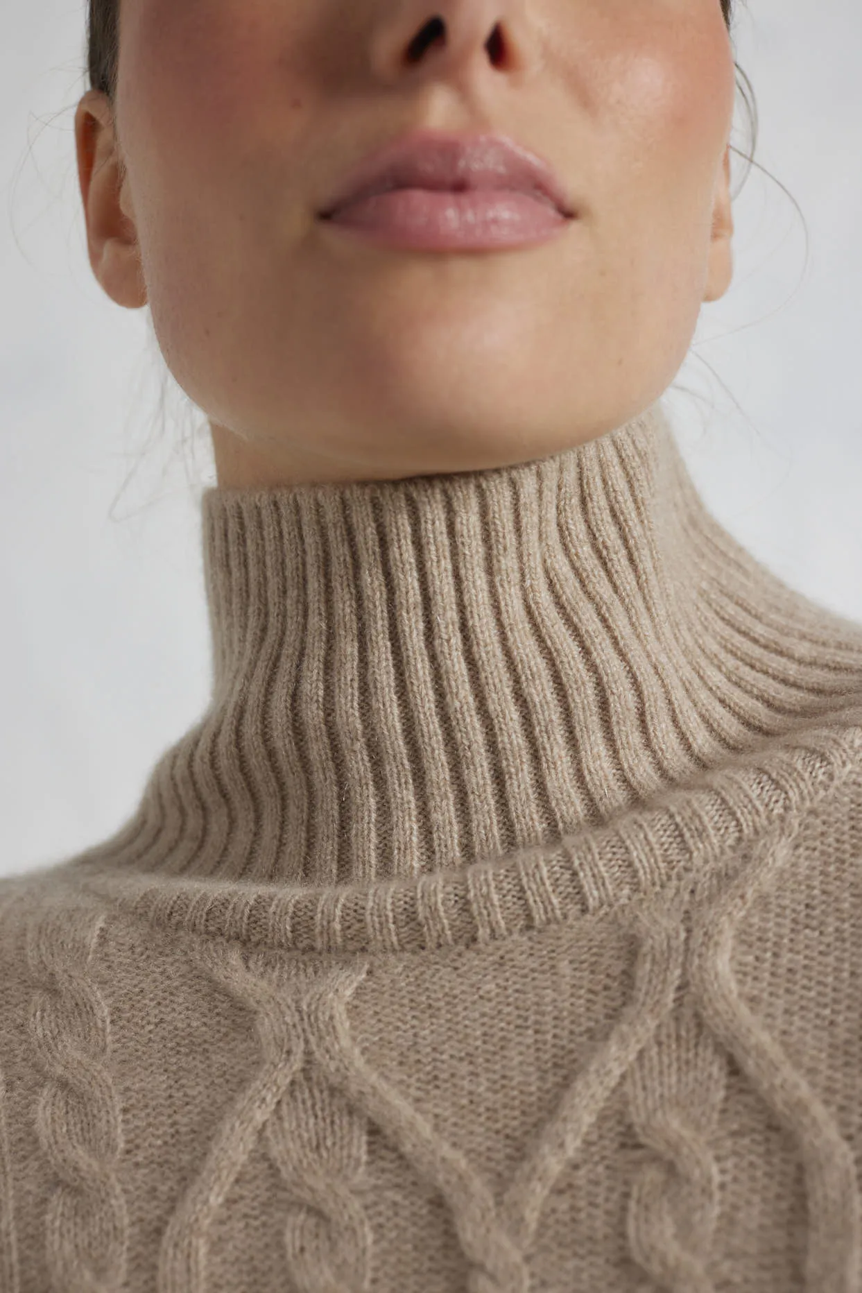 Violet Polo Cashmere Dress in Muesli