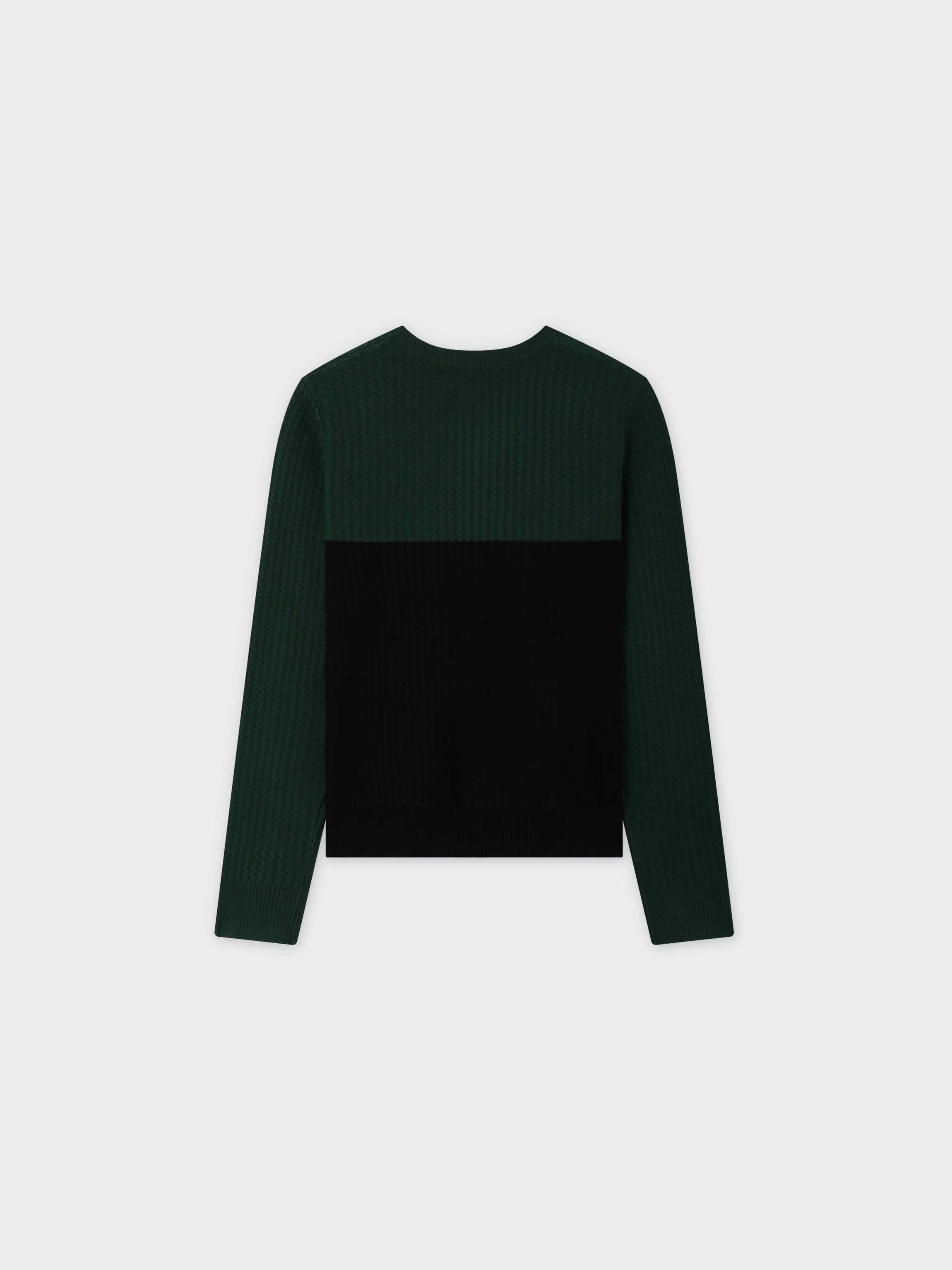 Waffle Wave Sweater-Green/Black