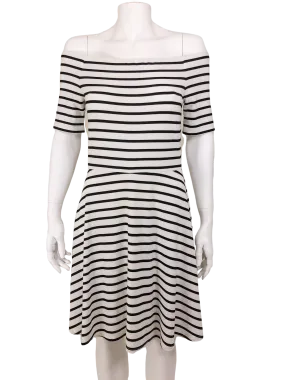 White House Black Market, Off-The-Shoulder Striped Dress, Size S