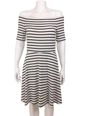 White House Black Market, Off-The-Shoulder Striped Dress, Size S