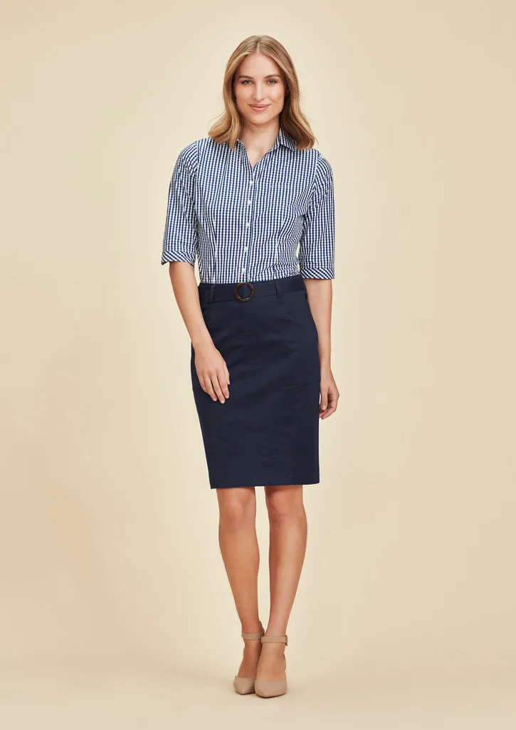 Womens Mid Waist Stretch Chino Skirt RGS264L 6 / Desert