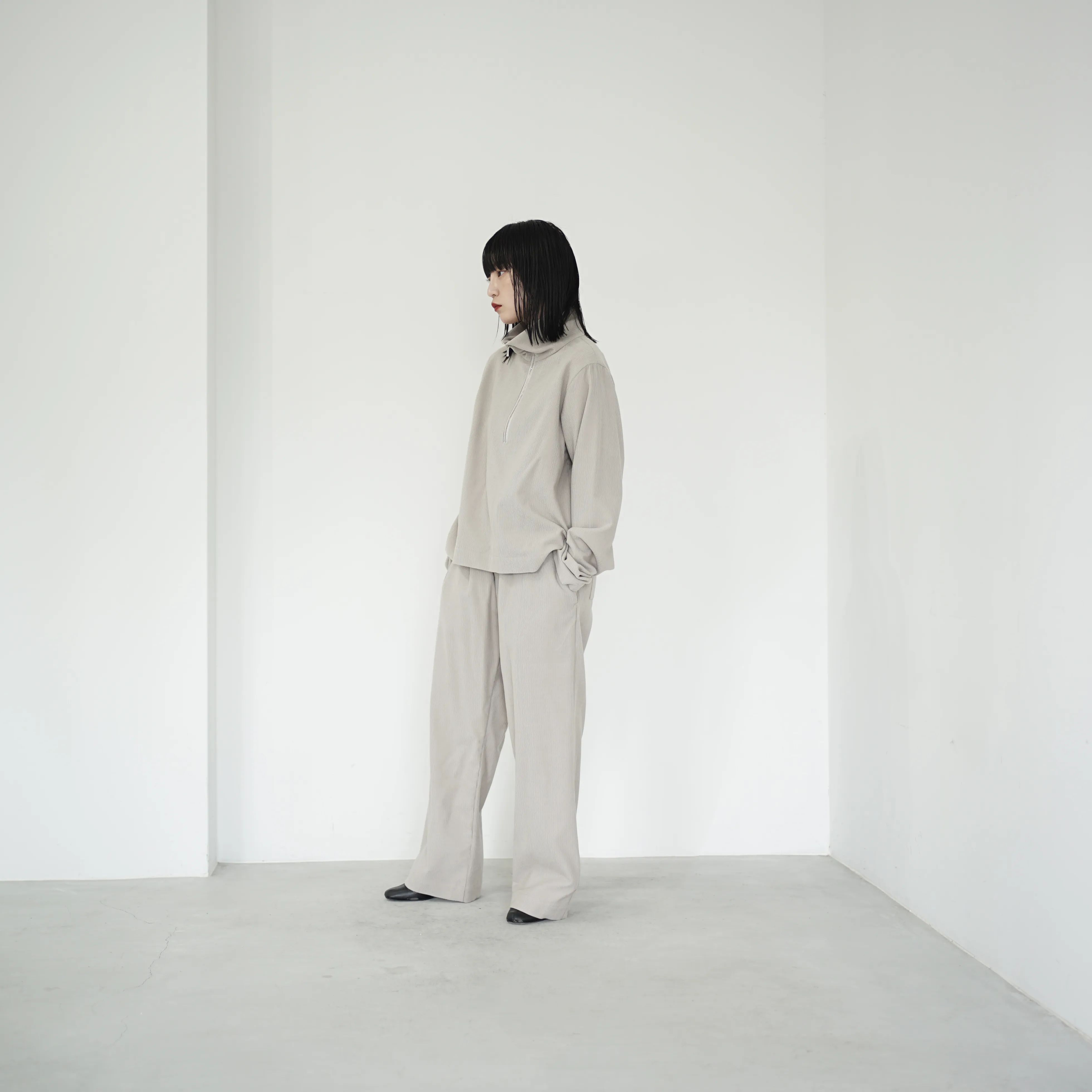 Wool & Cashmere corduroy salt easy pants
