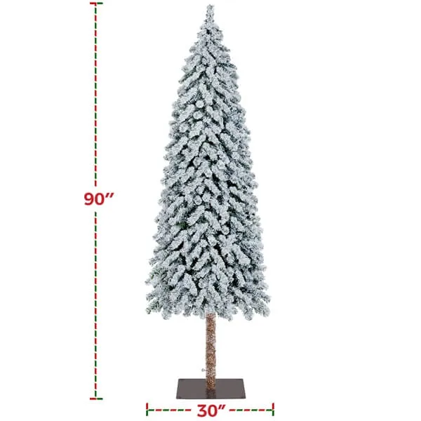 Yaheetech Snow Flocked Artificial Christmas Tree with Lights