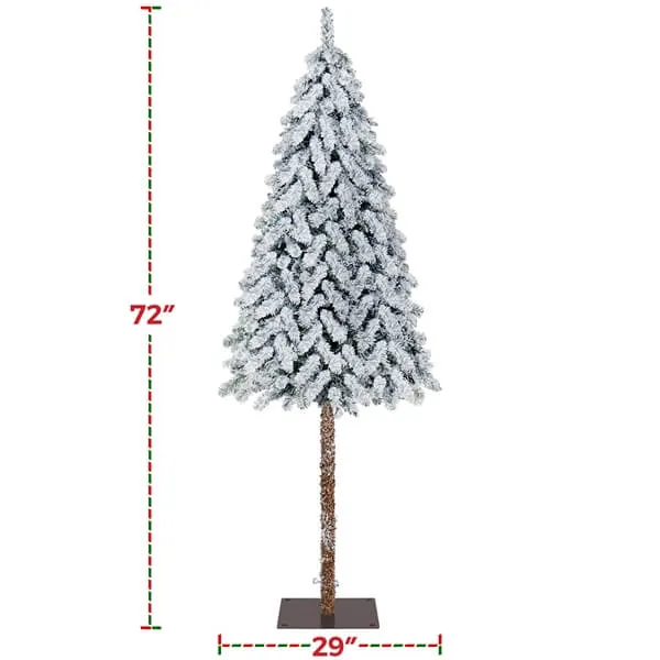 Yaheetech Snow Flocked Artificial Christmas Tree with Lights