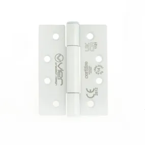 Zoo Grade 14 Concealed Bearing Hinge Square - 102 x 76 x 3mm - Powder Coated White-Powder Coat White