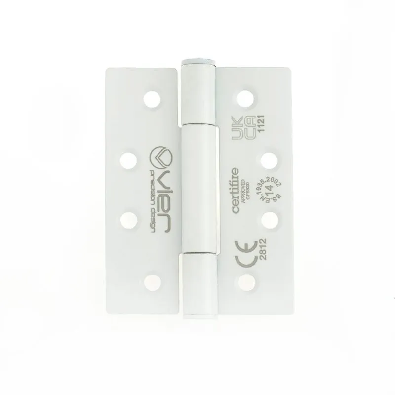 Zoo Grade 14 Concealed Bearing Hinge Square - 102 x 76 x 3mm - Powder Coated White-Powder Coat White